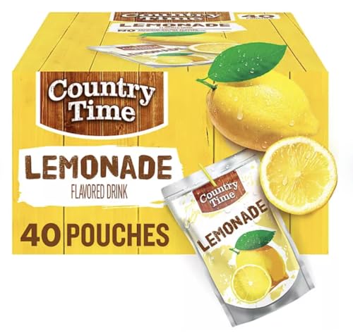 Country Time Lemonade, Fruit Juice Lemonade, Flavored Drink - 6 Fl Oz Pouches, (40 Count)