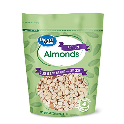 Great Value Sliced Almonds | High-Quality | Perfect for Snacking and Baking - 16 Ounce Reclosable Bag