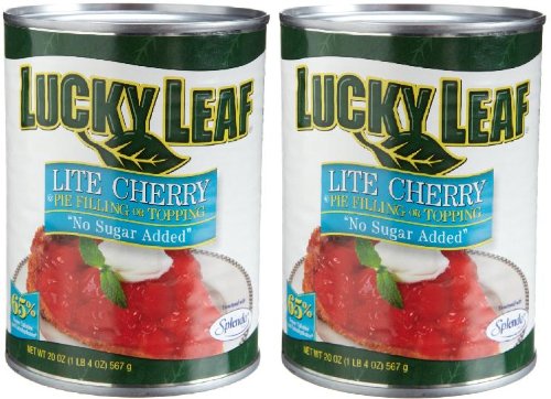 Lucky Leaf Lite Cherry (No Sugar Added) Pie Filling (Pack of 2) 20 oz Cans