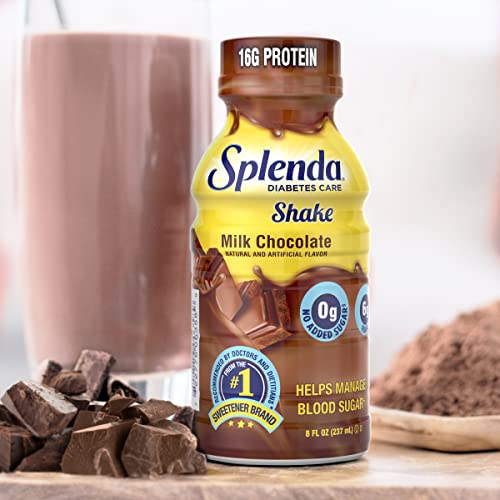 SPLENDA Diabetes Care Shakes - Meal Replacement Shake, Milk Chocolate, 8 Fl Oz (Pack of 24)