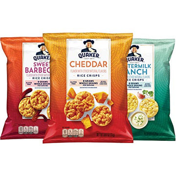 Quaker Popped Gluten Free Rice Crisps Variety Pack, 0.67 Ounce Bags, 30 Count