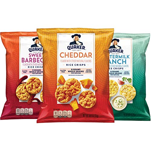 Quaker Popped Gluten Free Rice Crisps Variety Pack, 0.67 Ounce Bags, 30 Count