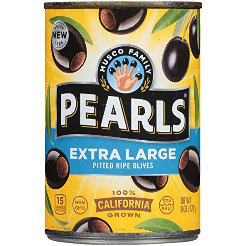 Pearls, Ripe Pitted, Extra-Large Black Olives, 6 oz, 8-Cans