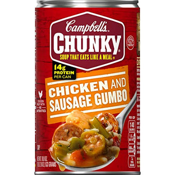 Campbell's Chunky Soup, Chicken & Sausage Gumbo, 18.8 Ounce Can (Pack of 12)