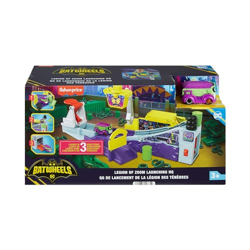 Fisher-Price DC Batwheels Playset With Car Ramp And Launcher, Legion Of Zoom Launching Hq