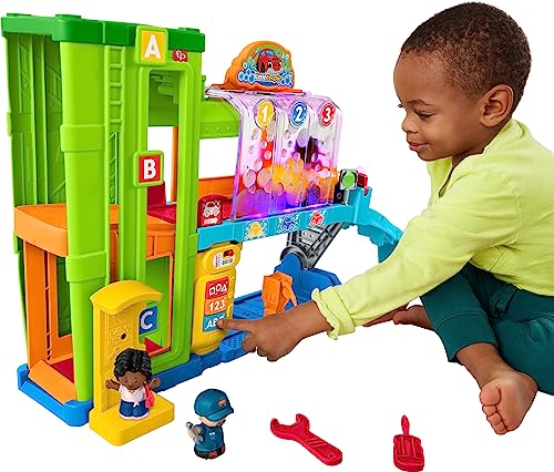 Little People Toddler Playset Light-Up Learning Garage with Smart Stages, Toy Car & Figures for Ages 1+ Years