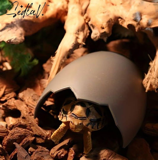 SEDLAV Reptile Hiding Aquarium - Durable, Dark Grey Lizard House - Turtle Tank & Reptile Tank Accessories with Cave Model Design - Size (L)Ideal for Home, Office Decoration