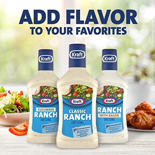 Kraft Classic Ranch Dressing, 16 fl oz Bottles (8 Count, 4 Packs of 2)