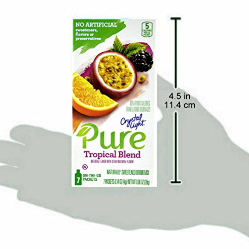 Crystal Light Pure Tropical Blend On The Go Drink Mix, 7-Packet Box (25 Box Pack)