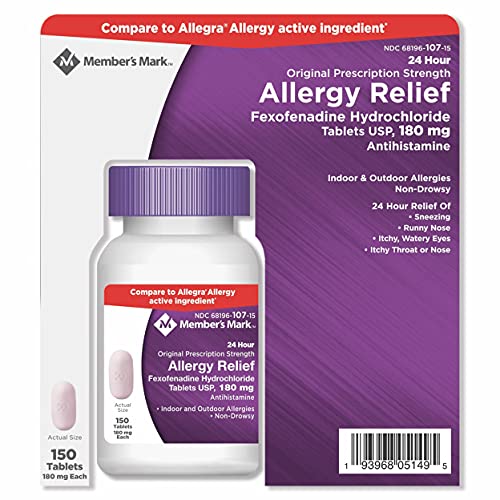 Member's Mark 180mg Allergy Relief, Fexofenadine (150 Count)