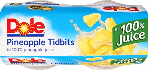 Dole Fruit Bowls, Pineapple Tidbits in 100% Pineapple Juice, 4oz, 24 cups