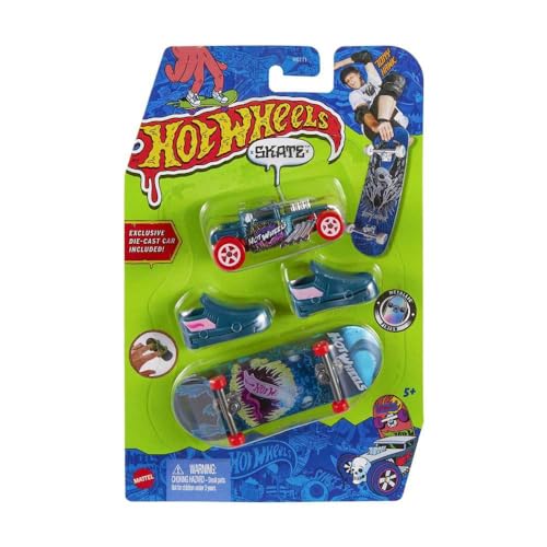 Hot Wheels Skate - Tony Hawk - Metallic Skateboard and Car (Bone Shaker)