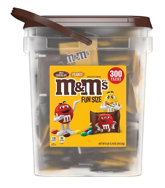 M&M's Milk Chocolate & Peanut Fun Size Bulk Halloween Candy (300 ct.)