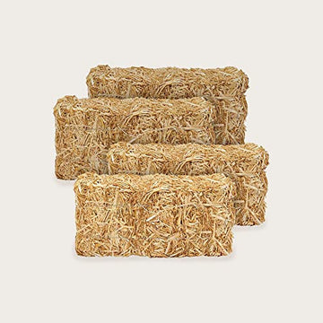 SEDLAV Decorative Straw Bale 5 inch x 6 inch x 13 inch Natural Golden