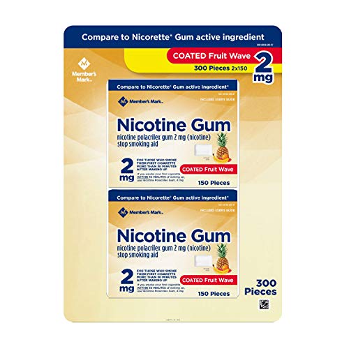 Member's Mark 2 mg Nicotine Polacrilex Gum, Coated Fruit Flavor (300 Count)