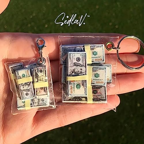 SEDLAV Handmade Mini Money Stack Bag Keychain Keyring – Stylish Item Key Holder