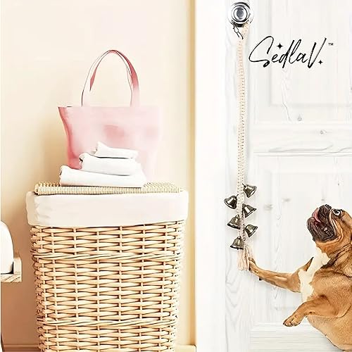 SEDLAV Rustic Gold Dog Bell for Going Outside - Adjustable Pet Training Bell