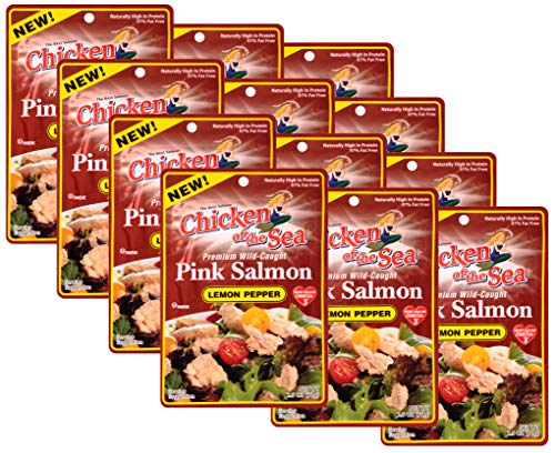 Chicken of the Sea Skinless Boneless Pink Salmon in Lemon Pepper Pouch, 2.5 Ounce -- 12 per case.
