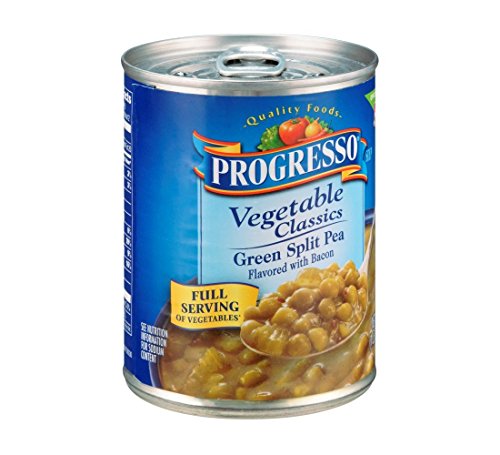 Progresso Vegetable Classics Green Split Pea Flavored with Bacon Soup 19 oz (Pack of 12)