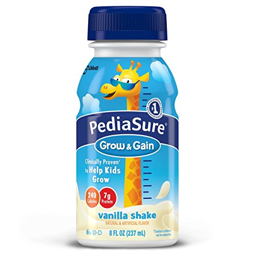 PediaSure Grow & Gain Nutrition Shake For Kids, Vanilla, 8 fl oz (Pack of 12)