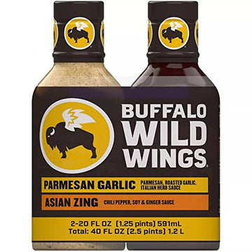 Buffalo Wild Wings Barbecue Sauce - Parmesan Garlic & Asian Zing - 20 Fl. Oz. (2 Pack)