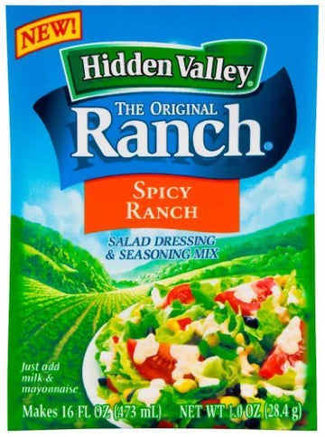 Hidden Valley Spicy Ranch Salad Dressing & Seasoning Mix, Gluten Free -1 Packet (Package May Vary)