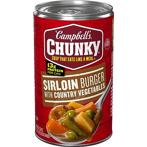 Campbell’s Chunky Soup, Sirloin Burger With Country Vegetable Beef Soup, 18.8 Oz Can