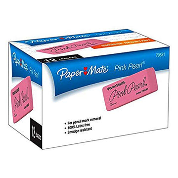 Pink Pearl Erasers, 12 Count, Large (Update Version)