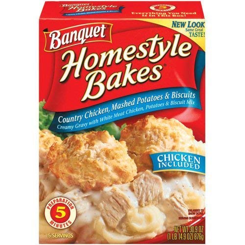 Banquet, Homestyle Bakes, Country Chicken & Mashed Potatoes, 30.9oz Box (Pack of 3)