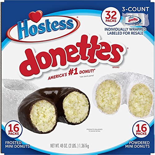 Hostess Mini Powered Donettes and Frosted Chocolate Donettes (1.5 oz., 36 pk.)