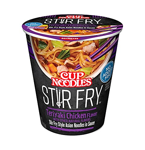 Nissin Cup Noodles Stir Fry Noodles in Sauce, Korean BBQ, 2.89 Ounce (Pack of 6)