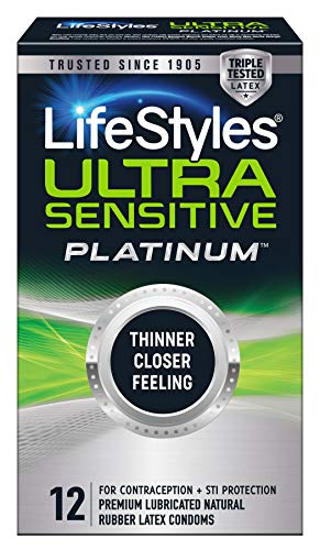 Lifestyles Ultra Sensitive Platinum Condoms, 12 Count