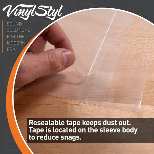 Vinyl Styl® 12 Inch Outer Record Sleeves - Resealable Flap - 500 Count (Clear) (50 Count)