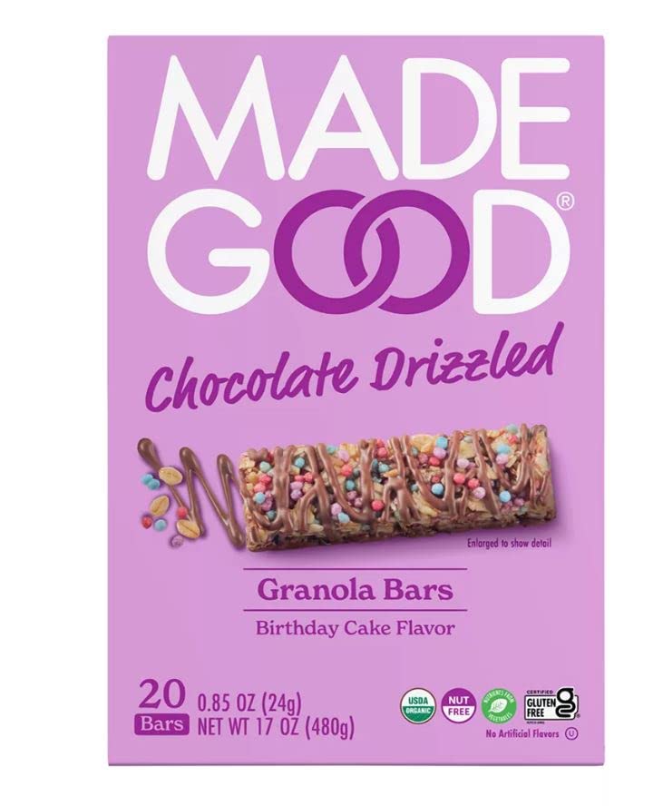 Made Good Chocolate Drizzled Birthday Cake Flavor Granola Bar -.85 oz, 20 Bars