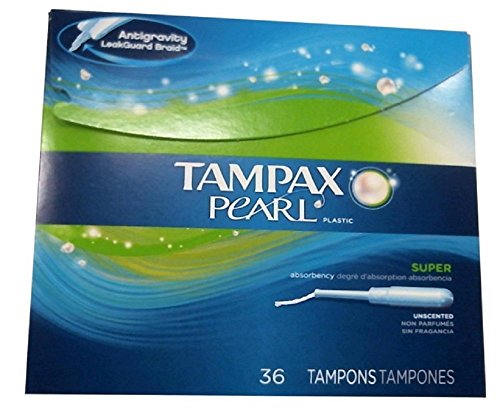 Tampax Pearl Plastic Super Unscented 36 Count