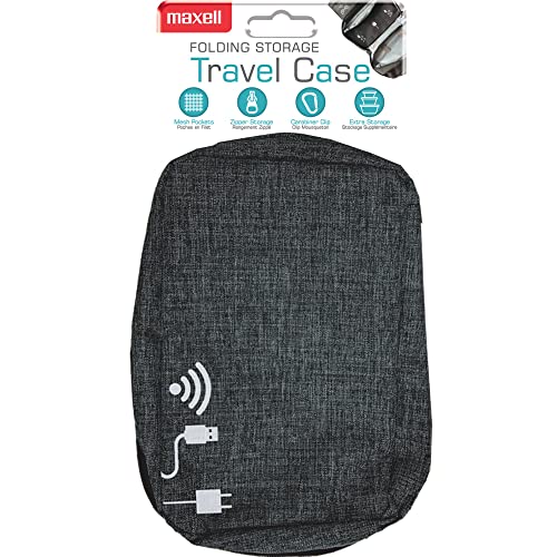 Maxell® Folding Storage Travel Case, Black, 199272