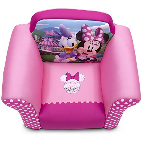 Delta Children Disney Minnie Mouse Kids Upholstered Chair with Sculpted Plastic Frame