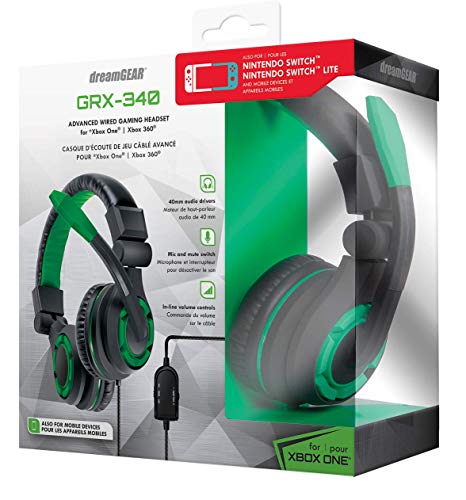 dreamGEAR: GRX-340 Advanced, Wired Stereo Gaming Headset for XBOX One Includes Inline Dual Volume Control For Chat and Game Sounds. Also works with PS4, and other systems
