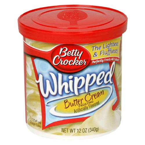 Betty Crocker Whipped Frosting, Butter Cream, 12 oz Canister (Pack of 12)