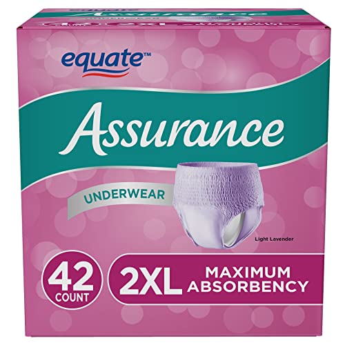 Assuranc Assurance Incontinence & Postpartum Underwear for Women, Maximum Absorbency, XXL, 42 Count (Pack of 2 | Total of 84 Ct)