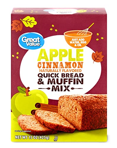 GreatValue Apple Cinnamon Naturally Flavored Quick Bread & Muffin Mix 2pk, 30 oz, 1.0 Count