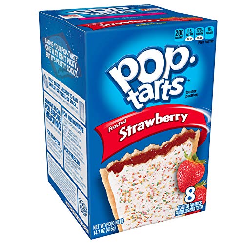 Pop-Tarts Breakfast Toaster Pastries, Frosted Strawberry Flavored, Bulk Size, 96 Count (Pack of 12, 14.7 oz Boxes)