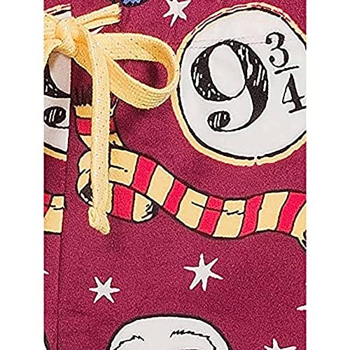 Richard Leeds International Harry Potter Womens Plush Pajama Jogger Sleep Pants (Burgundy Brick, Medium), Burgandy Brick