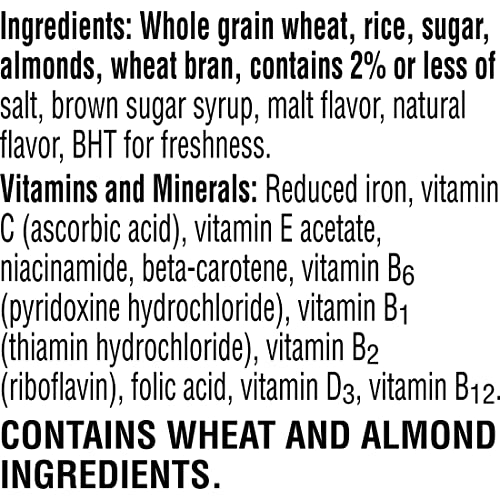 Special K Breakfast Cereal, 11 Vitamins and Minerals, Made with Real Almonds, Family Size, Vanilla and Almond, 18.8oz Box (1 Box)