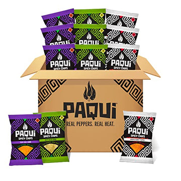 Paqui Spicy Tortilla Chips Variety Pack, Gluten Free Chips, Non-GMO Chips, Flavored Tortilla Chips, 12ct, 2oz Individual Snack Sized Bags