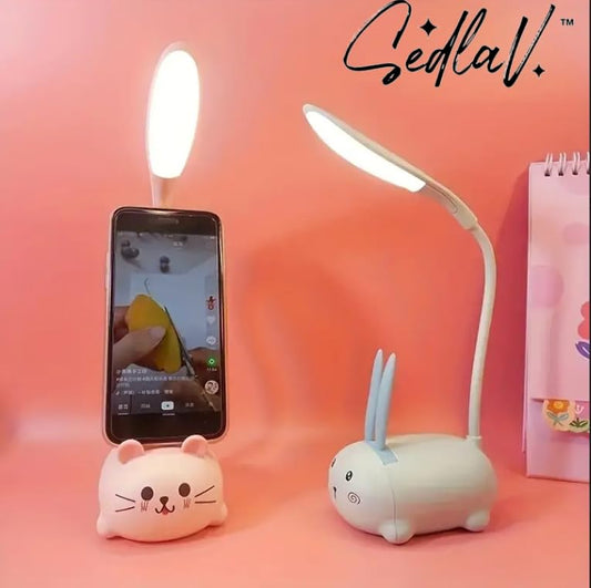 SEDLAV Cute Cartoon Desk Lamp for Kids - 360° Adjustable LED Reading Light, Eye Protection, Animal-Themed, Small Lamp - Creative Gift for Children's Bedroom Lighting and Fun Room Decor