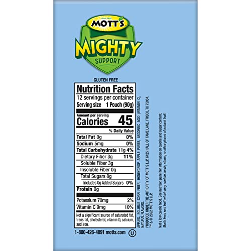 Mott's Mighty Honeycrisp Apple Applesauce,3.2 oz clear pouches (Pack of 48)
