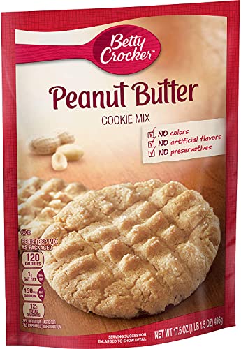 Betty Crocker, Peanut Butter Cookie Mix, 17.5oz Pouch (Pack of 6)