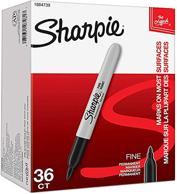 Permanent Markers, Fine Point, Black, 36 Count