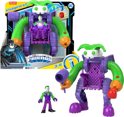 Fisher-Price Imaginext DC Super Friends The Joker Battling Robot with Poseable Figure and Lights for Preschool Kids Ages 3+ Years